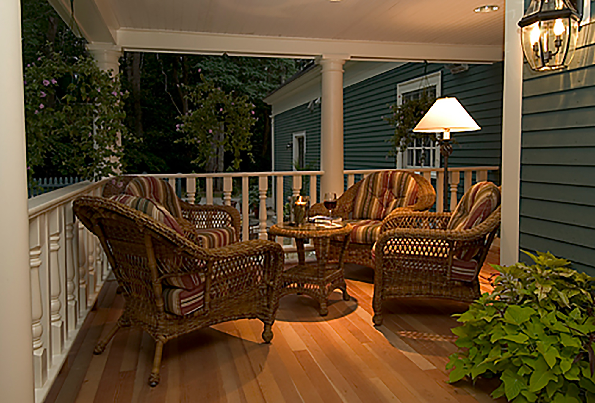 Porch with soft chairs
