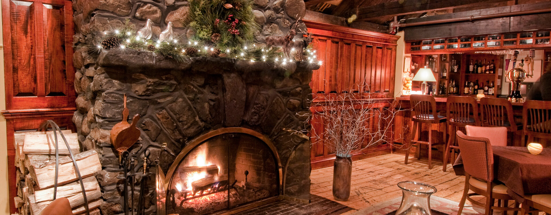 Cabin Room with Holiday Wreath