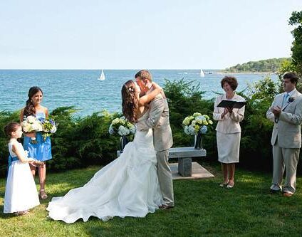 Outdoor Ceremony with Sailboats