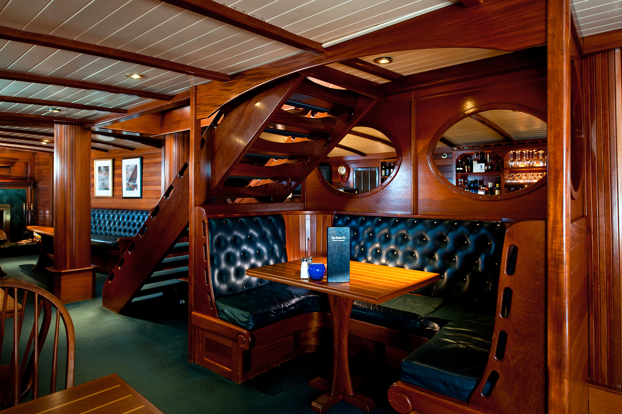 Ship's Cellar Pub Stairs Banquette