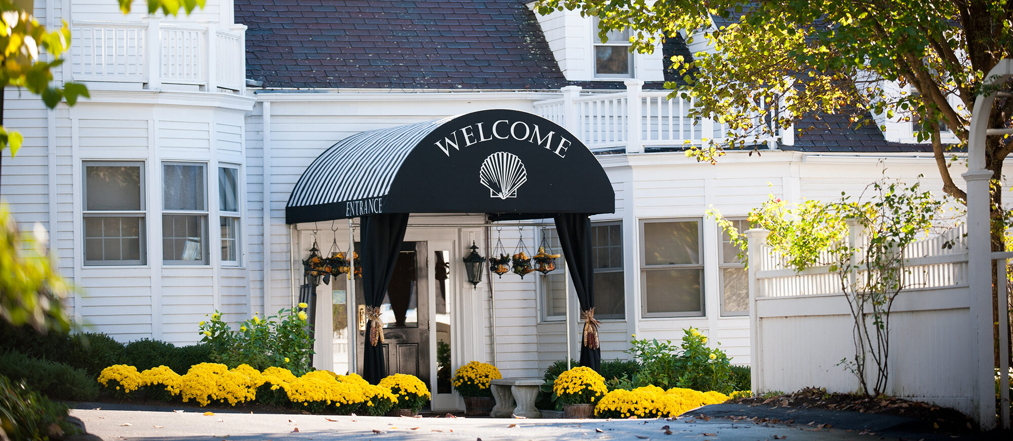 YHI Welcome Awning Mums & Gourds